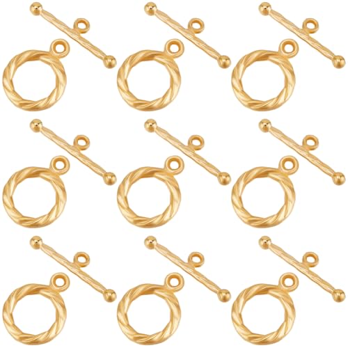 Beebeecraft 1 Box 50 Sets Knebelverschluss 24 Karat Vergoldet Gedreht Rund OT Knebelverschluss Verbinder Für Die Schmuckherstellung Armbänder Halsketten DIY Beebeecraft 1 Box 50 Sets Knebelverschluss 24 Karat Vergoldet Gedreht Rund OT Knebelverschluss Verbinder Für Die Schmuckherstellung Armbänder Halsketten DIY von Beebeecraft