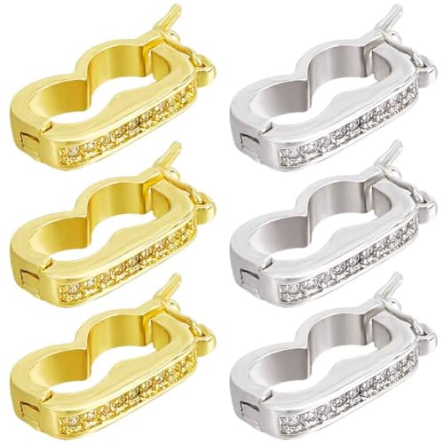 Beebeecraft 1 Box 8 Stück Halsketten Verkürzer Verschluss Zirkonia Messing 2 Farben Verkürzer Verstärker Verschluss Für Halsketten Armbänder Schmuckherstellung von Beebeecraft