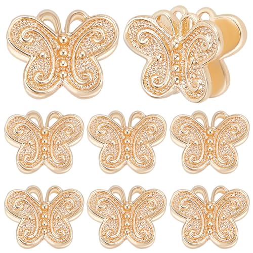 Beebeecraft 1 Box Mit 20 Stück Schmetterlings Abstandsperlen 18 Karat Vergoldet Perlen Im Tier Stil Für DIY Handwerk Armbänder Halsketten Schmuckherstellung von Beebeecraft