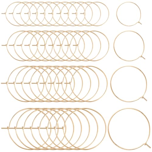 Beebeecraft 1 Box mit 80 Stück 25/30/35/40 mm Weinglas-Charm-Ringe, 18 Karat vergoldet, offene runde Perlen, Ohrringe, Kreolen, Zubehör für Schmuckherstellung, Bastelset Beebeecraft 1 Box mit 80 Stück 25/30/35/40 mm Weinglas-Charm-Ringe, 18 Karat vergoldet, offene runde Perlen, Ohrringe, Kreolen, Zubehör für Schmuckherstellung, Bastelset von Beebeecraft