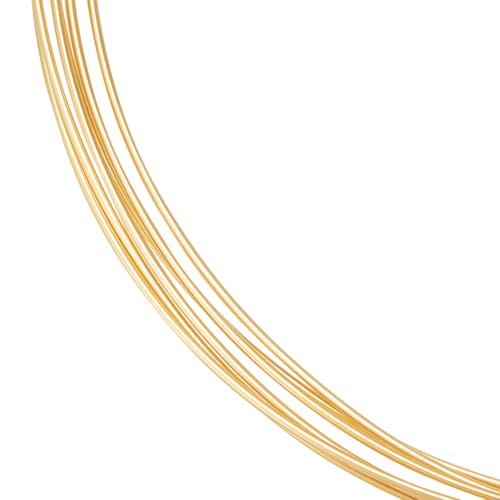 Beebeecraft 1.5 m 14 Karat Vergoldeter Messingdraht 0.7mm 21 Gauge Gelbgold Metalldraht Halbhart Rund Kupfer Schmuckband Für Die Schmuckherstellung Armbänder Ohrringe Halsketten Perlen Verpackung DIY von Beebeecraft