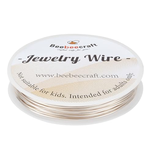 Beebeecraft 18 Gauge Silber Wickeldraht Versilbertes Messing 32.81 Fuß Anlaufbeständiger Perlendraht Zur Schmuckherstellung Kranz Blumen von Beebeecraft