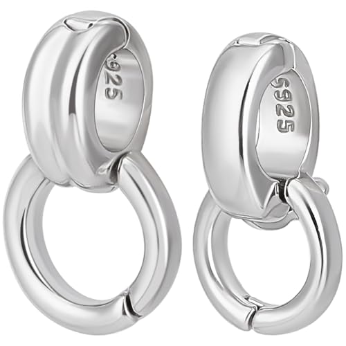 Beebeecraft 2 Stück 2 Größen Doppel Bügelverschlüsse 925 Sterling Silber Faltverschlüsse Verbindungsstück Für Die Schmuckherstellung von Halsketten von Beebeecraft