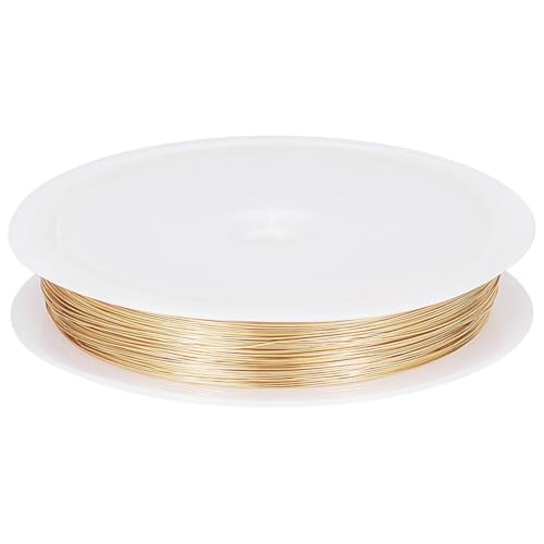 Beebeecraft Schmuckdraht 28 Gauge 0.3 mm 50 Meter Basteldraht 18 Karat Vergoldet 5m Rund Polierter Anlaufgeschützter Kupferperlendraht Mit Spule Für DIY Schmuckherstellung Beebeecraft Schmuckdraht 28 Gauge 0.3 mm 50 Meter Basteldraht 18 Karat Vergoldet 5m Rund Polierter Anlaufgeschützter Kupferperlendraht Mit Spule Für DIY Schmuckherstellung von Beebeecraft