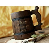 Groomsmen Geschenke Personalisierter Hölzerner Bierkrug Trauzeugen Geschenkideen Vorschlag Bräutigam Geschenk von BeechwoodStory