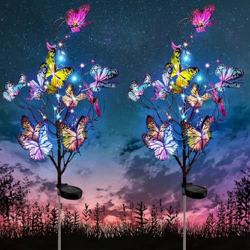Solarlampen für Außen Garten, 2 Stück Solar Schmetterlinge Gartenleuchten LED Solarleuchten Außen Bunte Lichterkette IP65 Wasserdicht Solarleuchten für Pathway Balkon Yard Gartendeko Draußen Solarlampen für Außen Garten, 2 Stück Solar Schmetterlinge Gartenleuchten LED Solarleuchten Außen Bunte Lichterkette IP65 Wasserdicht Solarleuchten für Pathway Balkon Yard Gartendeko Draußen von Beedove
