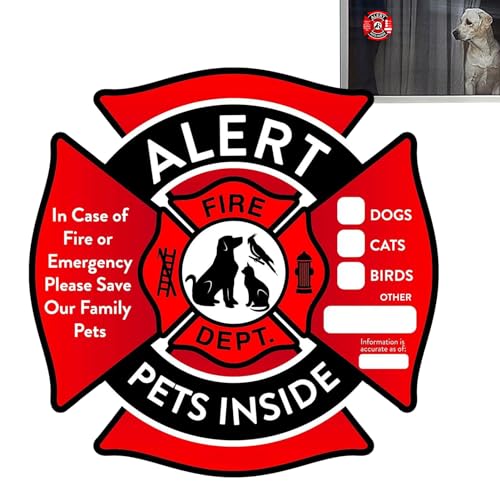 Beedozo Aufkleber "Please Rescue Our Pets,Pets Inside Fire Rescue" – kein selbstklebender Haustier-Warnungsaufkleber, UV-beständig, entfernbar, für Fenster, Tür oder Haus Beedozo Aufkleber "Please Rescue Our Pets,Pets Inside Fire Rescue" – kein selbstklebender Haustier-Warnungsaufkleber, UV-beständig, entfernbar, für Fenster, Tür oder Haus von Beedozo