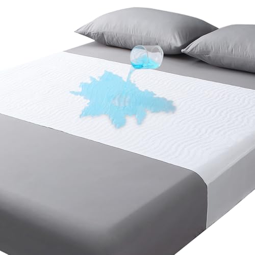 Beedsooth 2er Set Waschbare Bettunterlagen 85x135 mit Flügeln Saugfähige Schutzpolster Wiederverwendbare Bettunterlage Wasserdicht Matratzenauflage Nässeschutz Matratzenschutz, White von Beedsooth
