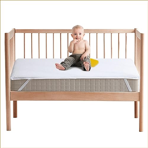 Beedsooth Matratzenschoner 70x140 Baby Wasserdicht, Atmungsaktive Inkontinenzauflage Baumwolle für Kinder und Baby Matratzen Nässeschutz, Matratzenauflage 70x140cm mit 4 Eckgummis, Weiß von Beedsooth