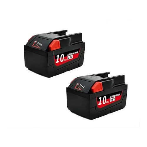 28 V 1,0 Ah Ersatzakku for das Werkzeug mit extrem Langer Lebensdauer, kompatibel mit Milwaukee. M28 M28BX M28B 48-59-2819 0730-20 Elektrowerkzeug 48-11-2830 W(10.0mAh 2PCS) von Beegie