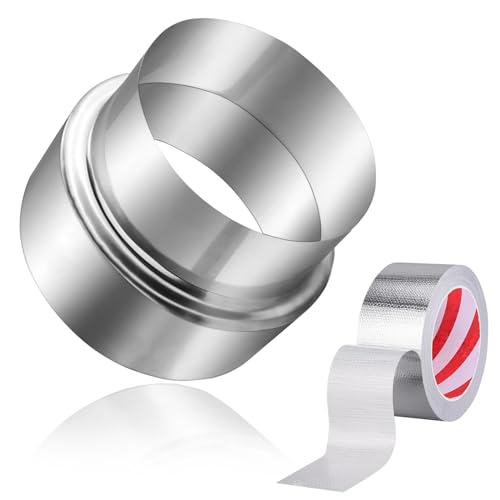 Beekeg Rauchrohr Reduzierstück,Schornstein Edelstahl Reduzierstück,Reduktion Kaminrohr,Uebergangsstueck 120/100/80 mit 5M Aluminium Klebeband(100 mm auf 80 mm) von Beekeg