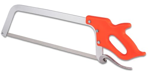 Beeketal 'BHKS-1' Profi Fleischer XL Knochensäge mit Sägeblattspannvorrichtung und 525 mm gehärtetem Sägeblatt mit spezieller Zahnung für Knochen oder gefrorenes Fleisch - Schnittlänge: ca. 465 mm von Beeketal
