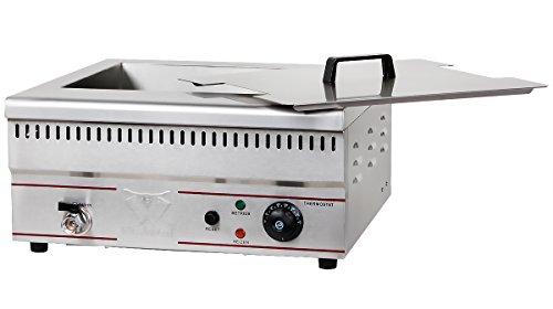 Beeketal 'BWF-181' Profi Gastronomie Kaltzonen Fritteuse/Fettbackgerät (18l Volumen für max. 13l Öl) Edelstahl Gastro Imbiss Friteuse mit Doppelheizspirale und Fettablaufhahn - 400V Starkstrom von Beeketal