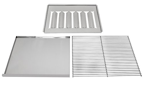 Beeketal Gasgrill Zuberhörset 3-teilig mit 1 x Grillrost (verchromt), 1 x Abtropfblech und 1 x Brennerabdeckung, Grill Zubehör passend für Beeketal Gassgrill Typen GGB-1 und GGB-2 von Beeketal