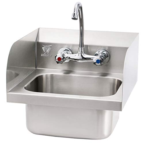 Beeketal 'HWB-II' Industrie Handwaschbecken aus Edelstahl mit Spritzschutz Aufkantung, Waschbecken zur Wandmontage mit Wasserhahn Mischbatterie, Siphon und Abwasserschlauch, inkl. Wandhalterungen Beeketal 'HWB-II' Industrie Handwaschbecken aus Edelstahl mit Spritzschutz Aufkantung, Waschbecken zur Wandmontage mit Wasserhahn Mischbatterie, Siphon und Abwasserschlauch, inkl. Wandhalterungen von Beeketal