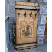 Garderobe Wandgarderobe Gentlemens Club Aus Holz Und Gusseisen Braun Retro Vintage Antik Stil von BeekmannsInterieur