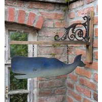 Grosser Wal Pottwal Pub Sign Hängeschild Mit Wandkonsole Kneipe Maritime Deko Wanddeko Ep-162 von BeekmannsInterieur