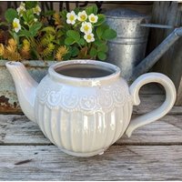 Pflanzkanne Deko Kaffeekanne Keramik Dr-1454Grau von BeekmannsInterieur
