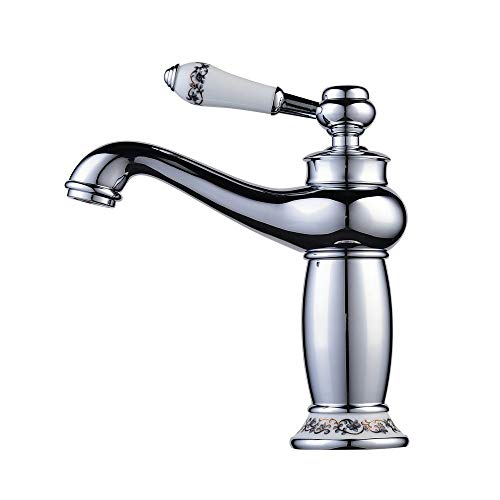 Beelee Wasserhahn antiken bronze Messing becken spuele wasserhahn single mit wasserhaehne Silber von Beelee