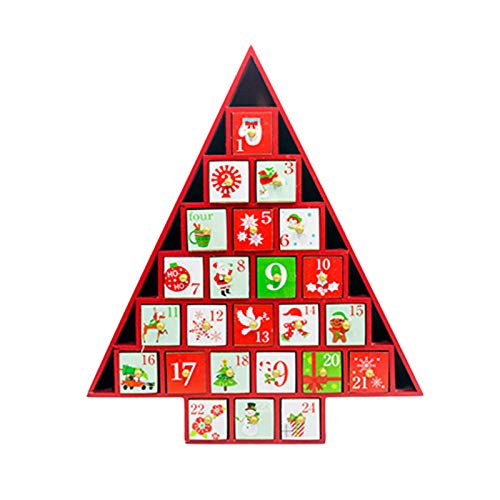 Beelooom Weihnachten Aus Countdown Kalender Gemalt Weihnachten Kalender SüßIgkeiten Geschenk Aufbewahrung Box Haus Dekoration Schubladen StäNder Rot von Beelooom