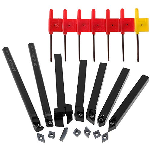 21 Stück Drehmaschine, Multifunktionswerkzeug, Einsätze für Stangenhalter, Reibahle für Drehwerkzeuge mit Hartmetall-Einsätzen (8 mm) von Beenle-Icey