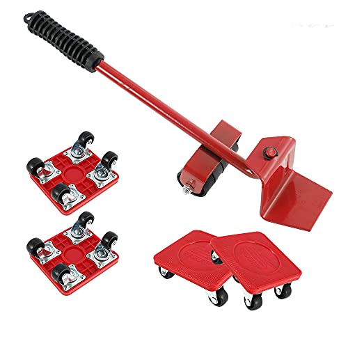 Beenle-Icey Möbelheber für Möbel, Transportrollen, mit 4 Geräten, maximale Tragkraft 400 kg, rot von Beenle-Icey