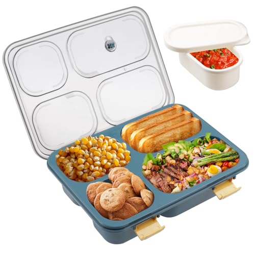 Beeptrum Brotdosen für Kinder mit 4 Fächern,1300ml Bento Box Kinder, Lunchbox Kinder & Erwachsene mit Unterteilung, Jausenbox Kinder BPA-Frei, Auslaufsicher Brotdose, Perfekt Brotbox für Schule … von Beeptrum