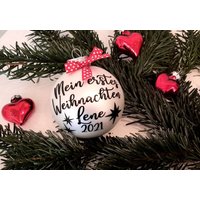Mein Erstes Weihnachten, Baby, Geschenk, Personalisierte Baumkugel, Baumschmuck, Weihnachtskugel, Glaskugel, Kugel Mit Namen, Kugel Initialien von BeereOnTop
