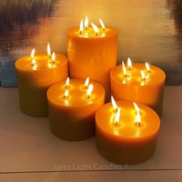 Bienenwachs-stumpenkerze/100% Reines, Natürliches Bienenwachs 5 Größen Honigaroma Großer Zylinder Herzstück Mehrere 4 Dochte von BeesLightCandles