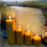 Bienenwachs-stumpenkerze 10 cm Breit/Handgefertigt Aus 100% Reinem, Natürlichem Bienenwachs 4 Größen Honigaroma Großer Zylinder Hochzeitsevent von BeesLightCandles