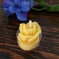 Rose Teelichter Set/Handgefertigt in Den Usa 100% Reine Und Natürliche Bienenwachskerzen Halbes Dutzend Gelbe Rosen Geschenk Für Freunde von BeesLightCandles