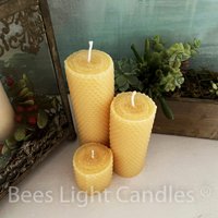 Wabenförmige Bienenwachs-stumpenkerze/Bienenwachs-Look Mit Natürlichem Honigduft Duftkerzen Pure Small Medium Large New von BeesLightCandles