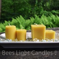 Wabenkerzen Set/100% Natürliches Bienenwachs Honigwabe Würfel Quadrat Rechteck Zylinderkerze Tischkerzen von BeesLightCandles