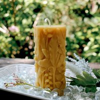 Wilder Regenwald Pillar Bienenwachs-Kerze/100% Natürliche Bienenwachs-Kerzen Palmenblatt Mit Beeren Regenwald-Kerzen Abenteurer Geschenk von BeesLightCandles