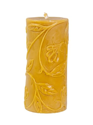 BeesWax World Bienenwachskerzen – Handgefertigte Deko-Stumpen in 6 Designs – 100% reines Bienenwachs – Rauchfrei & langlebig – Geschenkidee & Wohnakzent (Blätter: Höhe 15 cm, Ø 7 cm) von BeesWax