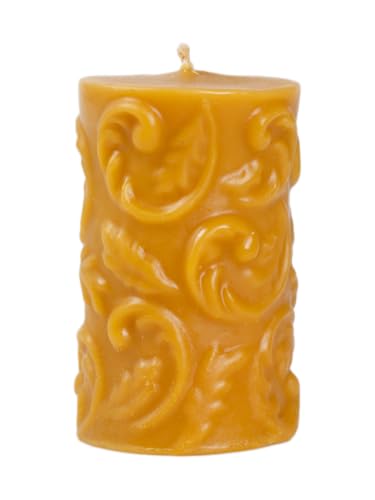 BeesWax World Bienenwachskerzen – Handgefertigte Deko-Stumpen in 6 Designs – 100% reines Bienenwachs – Rauchfrei & langlebig – Geschenkidee & Wohnakzent (Wellen: Höhe 14 cm, Ø 8 cm) von BeesWax