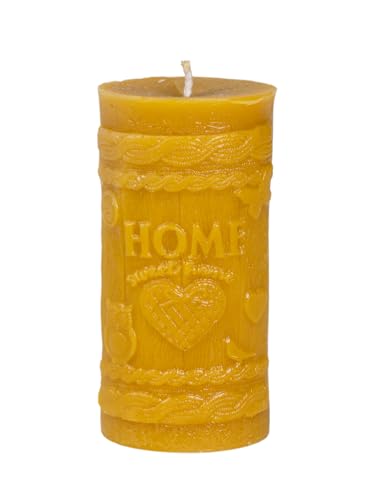 BeesWax World Handgefertigte Bienenwachskerzen – Naturwachs Kerzen mit Baumwoll-Docht – 100% reines Bienenwachs – dekorative Walzenkerzen (Zylinder Home – Höhe: 130 mm) von BeesWax