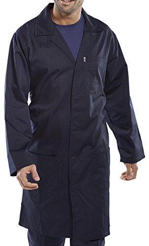 Beeswift Kittel für Labor oder Lager, Polyester-Baumwoll-Mix, Gr. 54, Marineblau von Beeswift