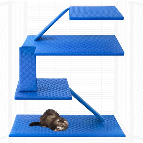 Beeveer Frettchenkäfig-Auskleidung, waschbar, für Frettchen, Bettwäsche, Käfig-Zubehör-Set für Kleintiere, Hamster, Ratten, Chinchillas, Igel, Meerschweinchen, Blau, 7 Stück Beeveer Frettchenkäfig-Auskleidung, waschbar, für Frettchen, Bettwäsche, Käfig-Zubehör-Set für Kleintiere, Hamster, Ratten, Chinchillas, Igel, Meerschweinchen, Blau, 7 Stück von Beeveer