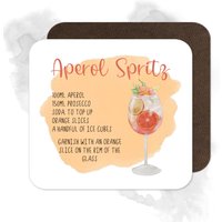 Aperol Spritz Cocktail Rezept Untersetzer | Home Bar Für Getränkezutaten Geschenk von BeeyoutifulGiftsUK