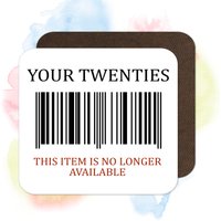 Ihr Twenties Expired Barcode 30Th Birthday Hochglanz Holzuntersetzer von BeeyoutifulGiftsUK