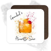 Personalisierter Amaretto Sour Coaster - Splash Effect Untersetzer | Cocktail Home Bar von BeeyoutifulGiftsUK