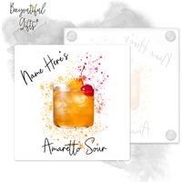 Personalisierter Amaretto Sour Glasuntersetzer - Splash Effect | Getränke Untersetzer Cocktail Home Bar von BeeyoutifulGiftsUK