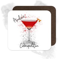 Personalisierter Cosmopolitan Untersetzer - Splash Effect | Getränke Cocktail Home Bar von BeeyoutifulGiftsUK