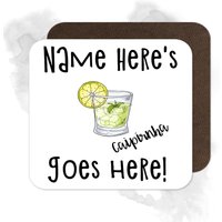 Personalisierter Handgezeichneter Caipirinha Hochglanz Holz Untersetzer/Getränke Alkohol Geschenkidee Home Bar von BeeyoutifulGiftsUK