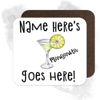 Personalisierter Handgezeichneter Margarita Untersetzer | Getränke Cocktail Personalisierte Geschenk Home Bar von BeeyoutifulGiftsUK