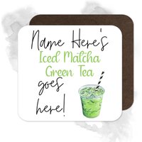 Personalisierter Iced Matcha Grüner Tee Untersetzer - Original Design | Getränke Cocktail von BeeyoutifulGiftsUK