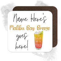 Personalisierter Malibu Bay Breeze Cocktail Untersetzer - Original Design | Getränke von BeeyoutifulGiftsUK