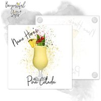 Personalisierter Pina Colada Glasuntersetzer - Splash Effect | Getränke Untersetzer Cocktail Home Bar von BeeyoutifulGiftsUK