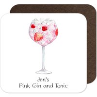 Personalisierter Pink Gin Tonic Untersetzer - Großes Getränk Design | Getränke Cocktail von BeeyoutifulGiftsUK